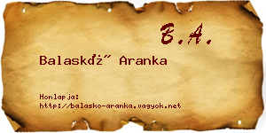 Balaskó Aranka névjegykártya